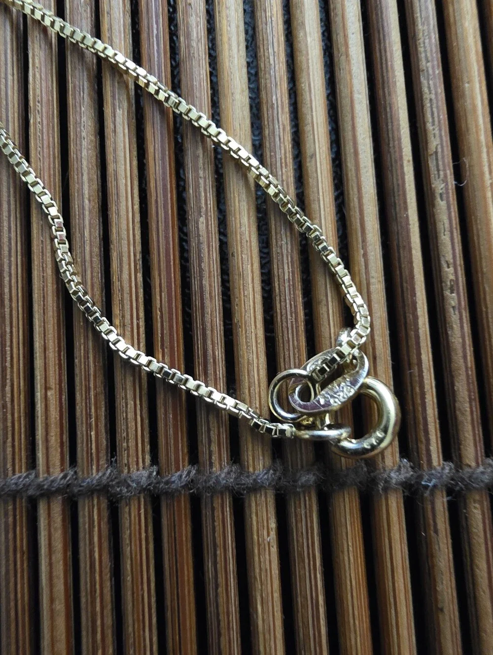 925 Silver Box Yellow Gold Chain